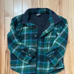 Old Navy Green and Gray Plaid Shirt Jacket